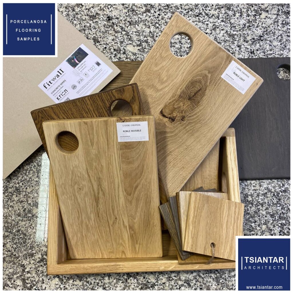 A set of wooden cutting boards and a box.