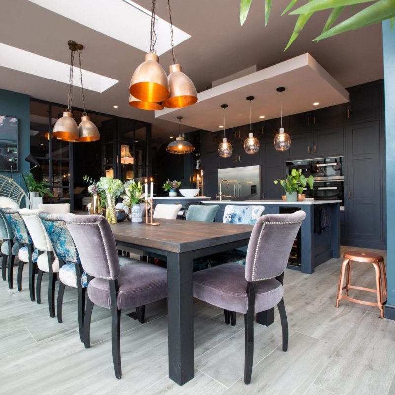 Midnight Blue _ Copper Dining Kitchen-min